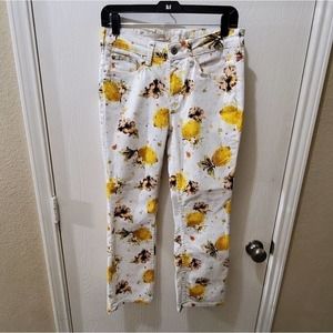 Pilcro and the Letterpress floral lemons comfy mid rise jeans pants Size 27